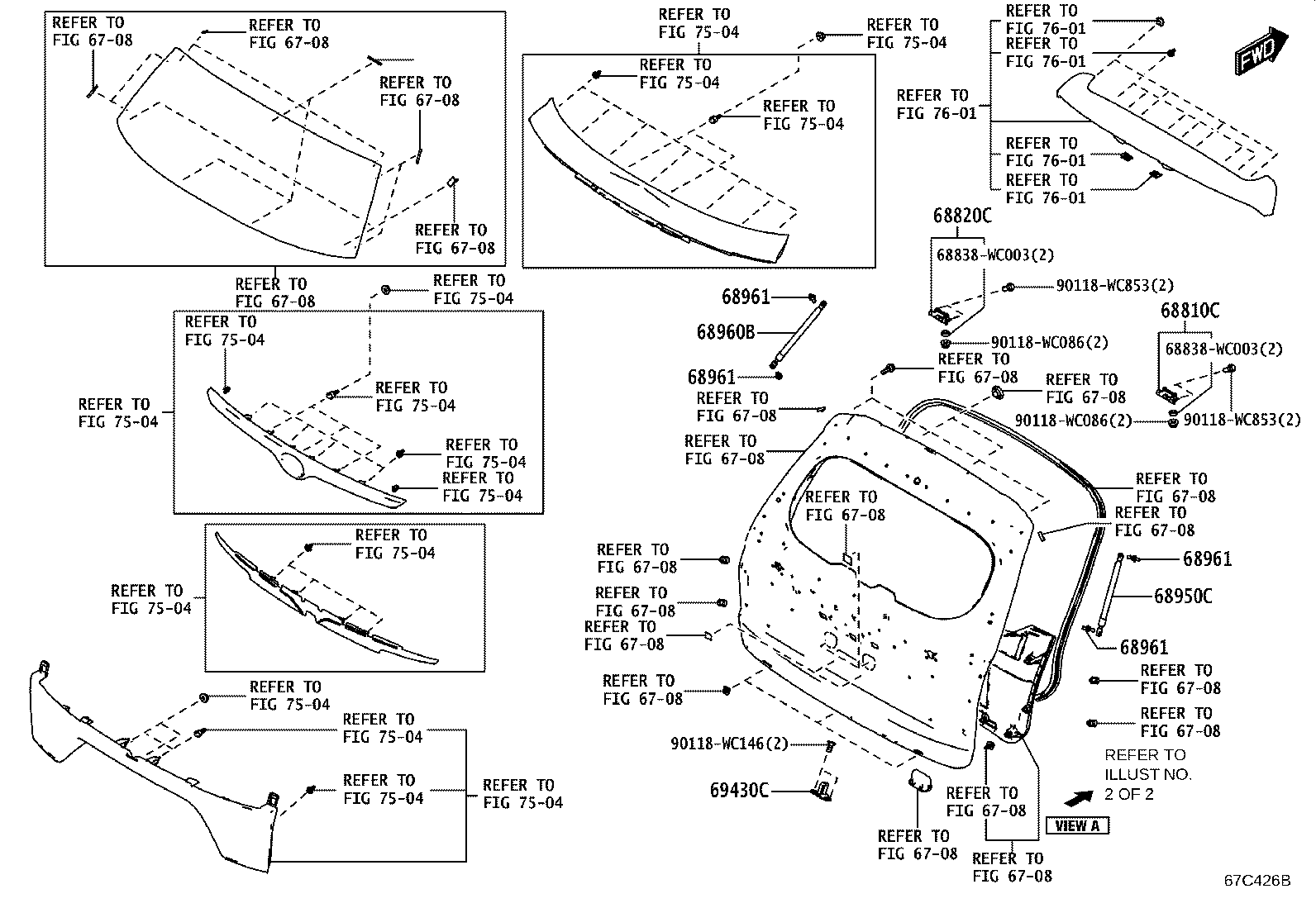 68801-WC004 HINGE ASSY, BACK DOOR, RH product image