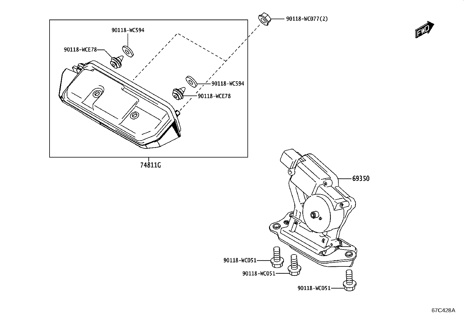 68801-WC004 HINGE ASSY, BACK DOOR, RH product image