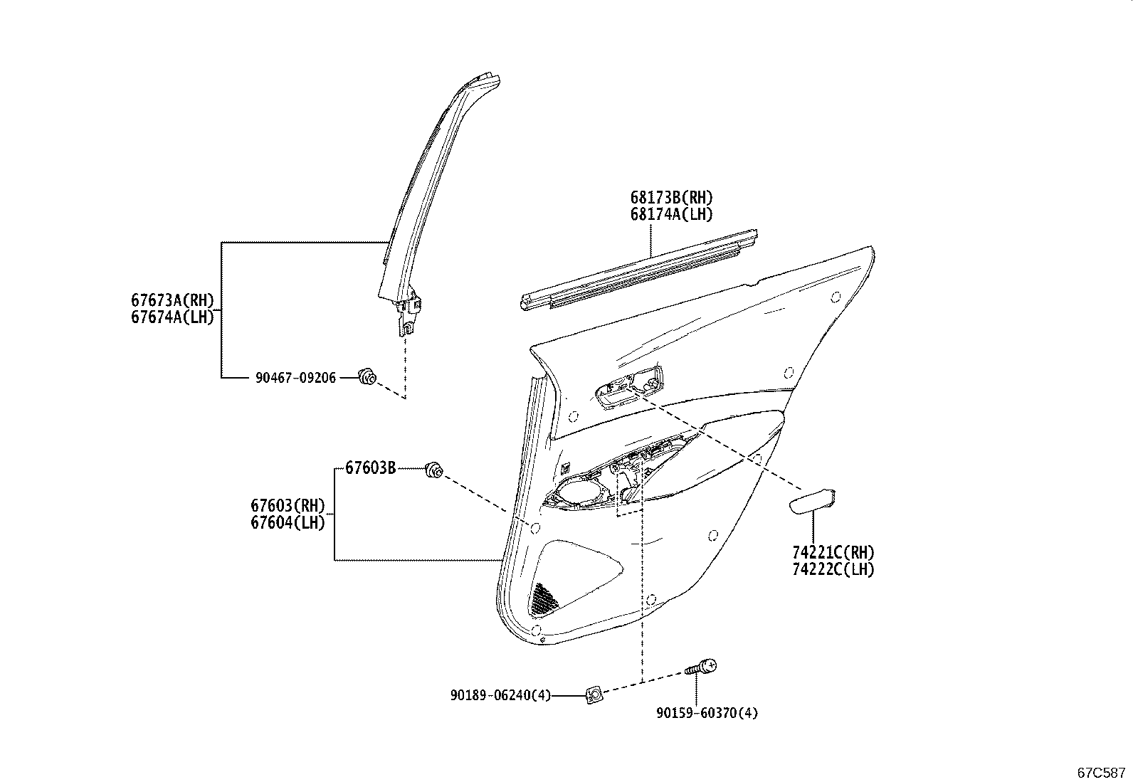 67003-12C80 PANEL SUB-ASSY, REAR DOOR, RH product image