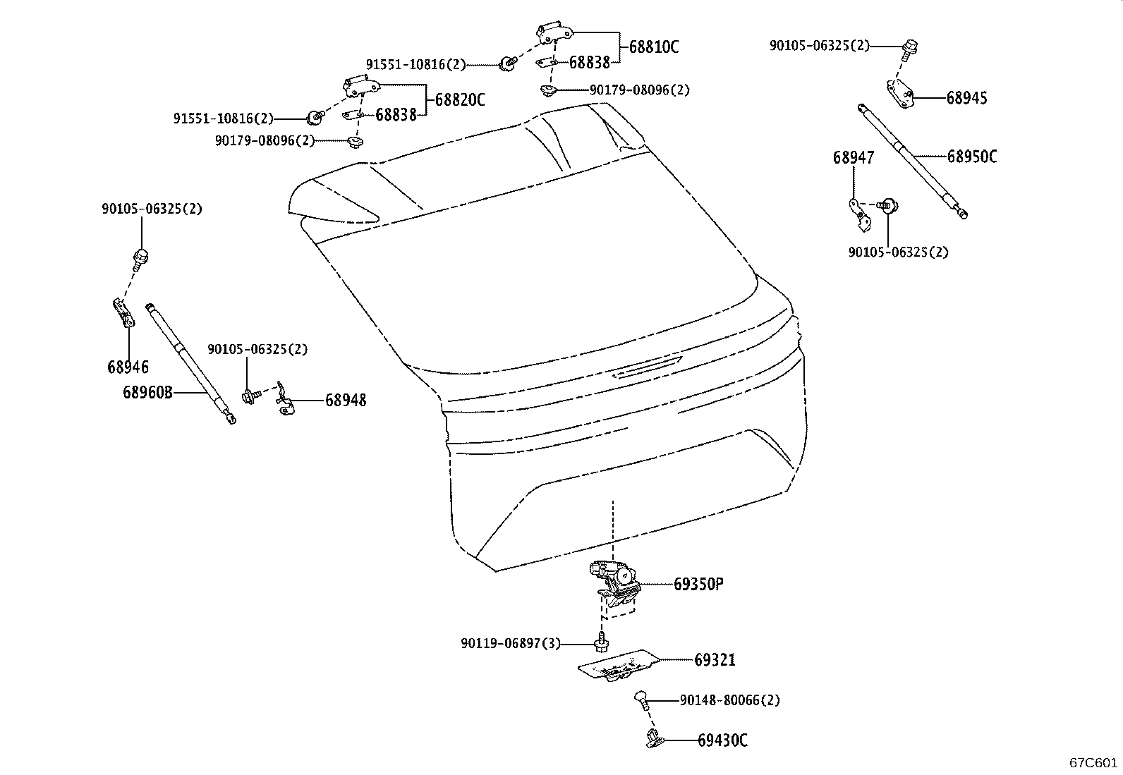 68960-0WM30 STAY ASSY, BACK DOOR, LH product image