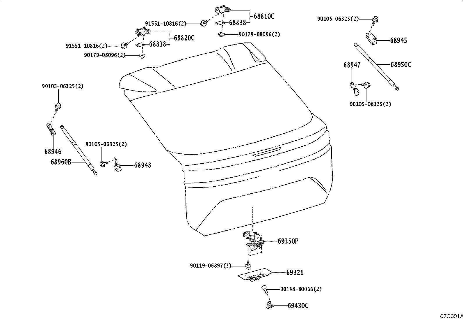 68960-0WM30 STAY ASSY, BACK DOOR, LH product image