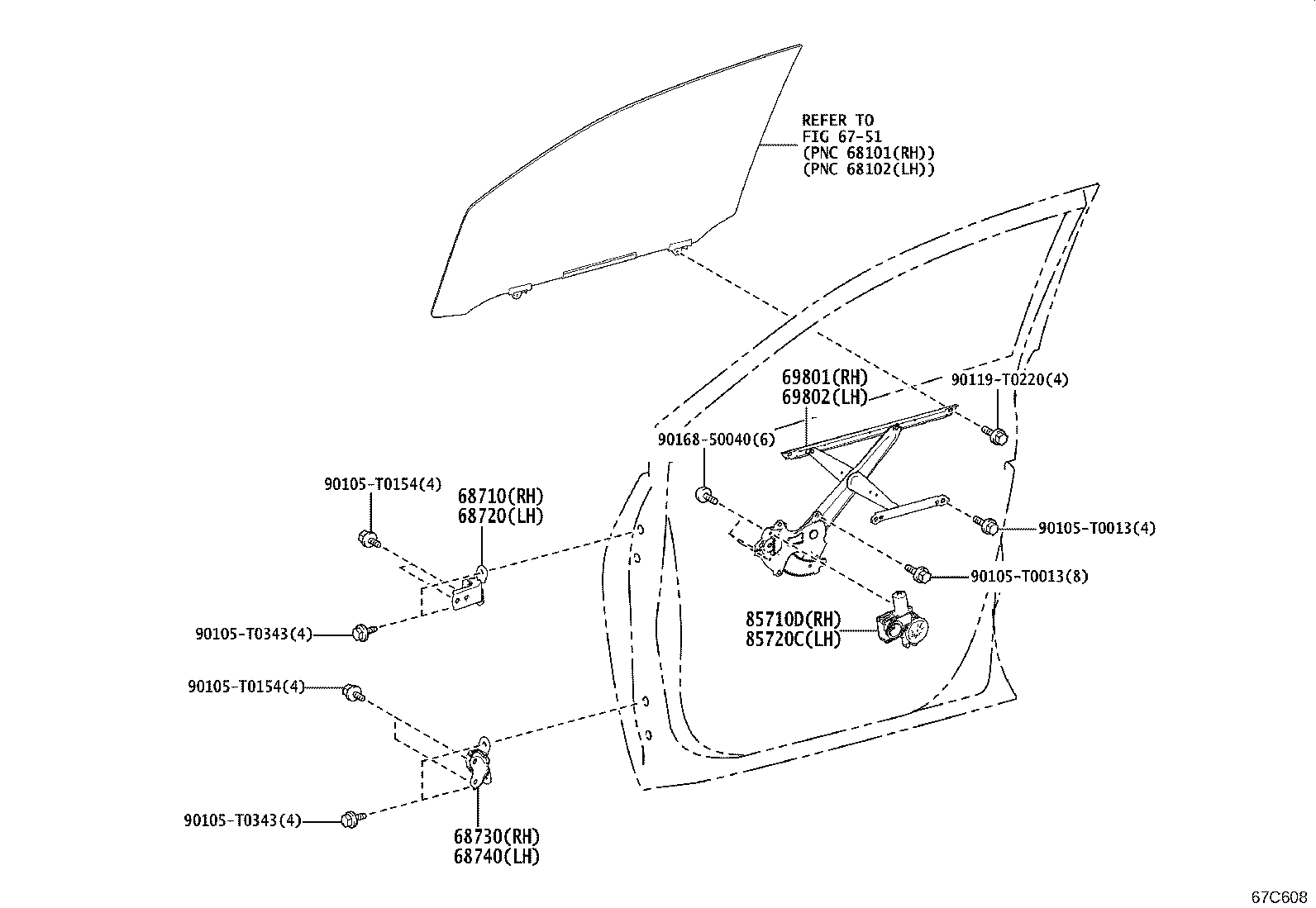 69801-VT010 REGULATOR SUB-ASSY, FRONT DOOR WINDOW, RH product image