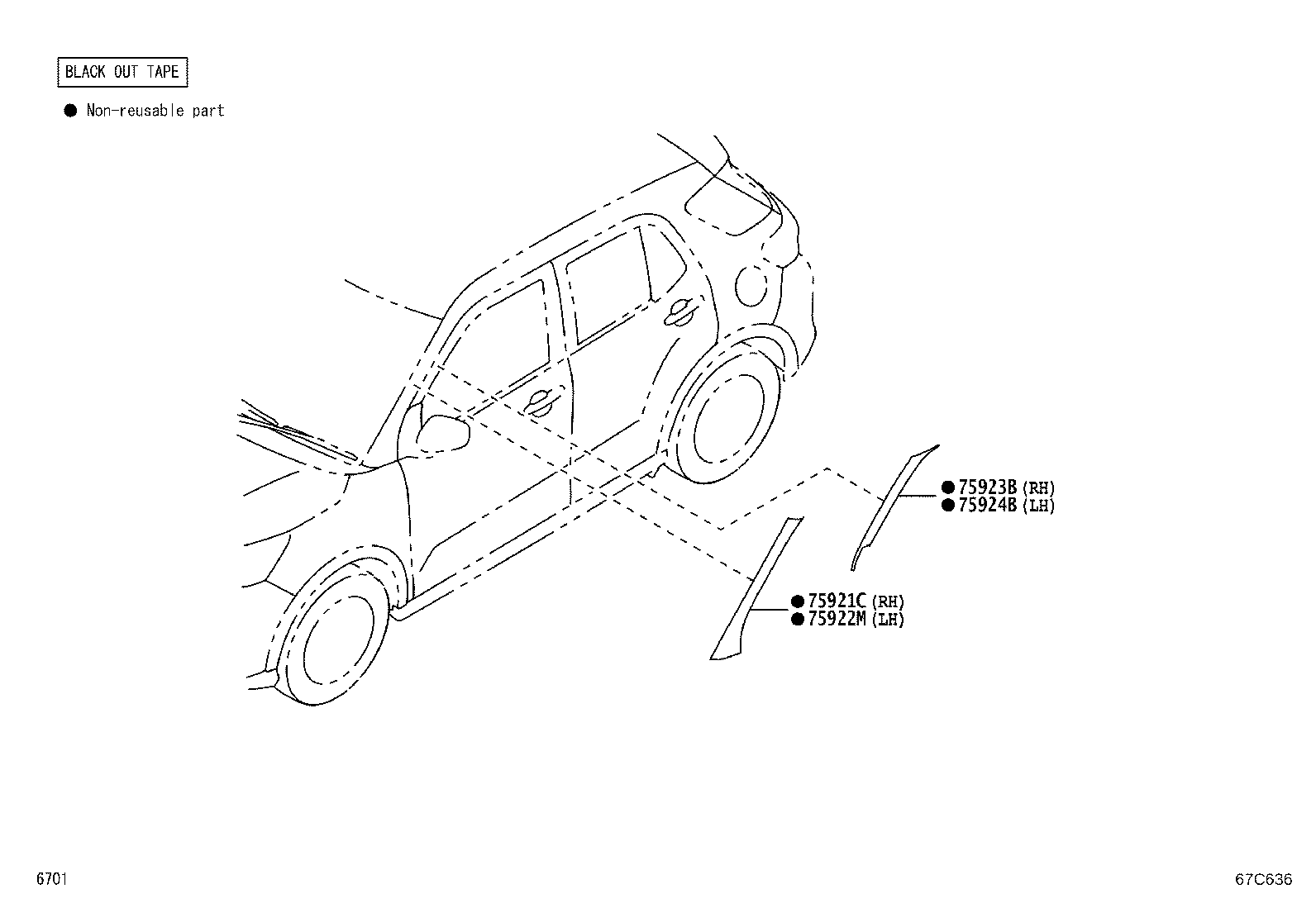 67771-B2010 CAP, FRONT DOOR TRIM RETAINER product image