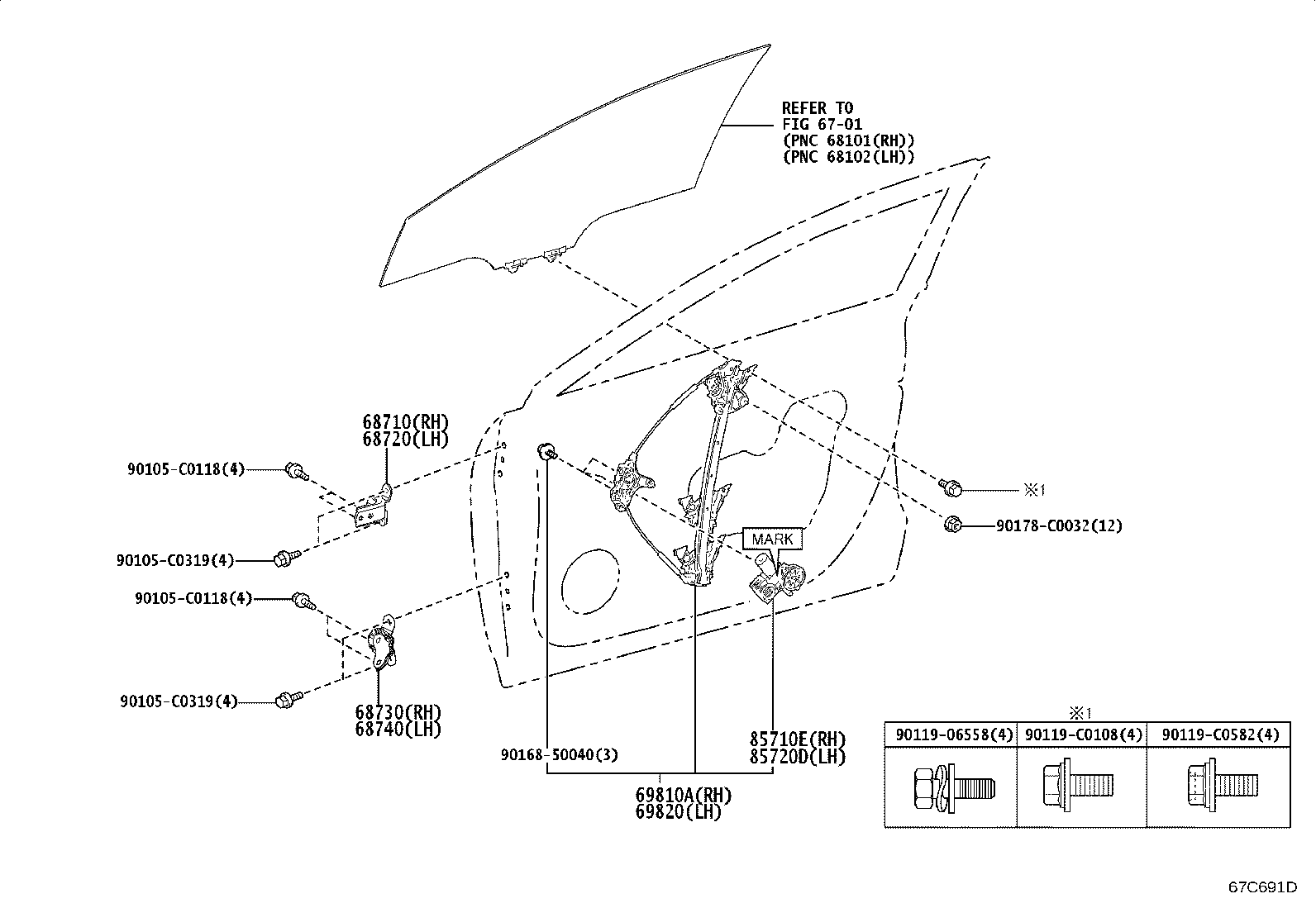85720-03070 MOTOR ASSY, POWER WINDOW REGULATOR, LH product image