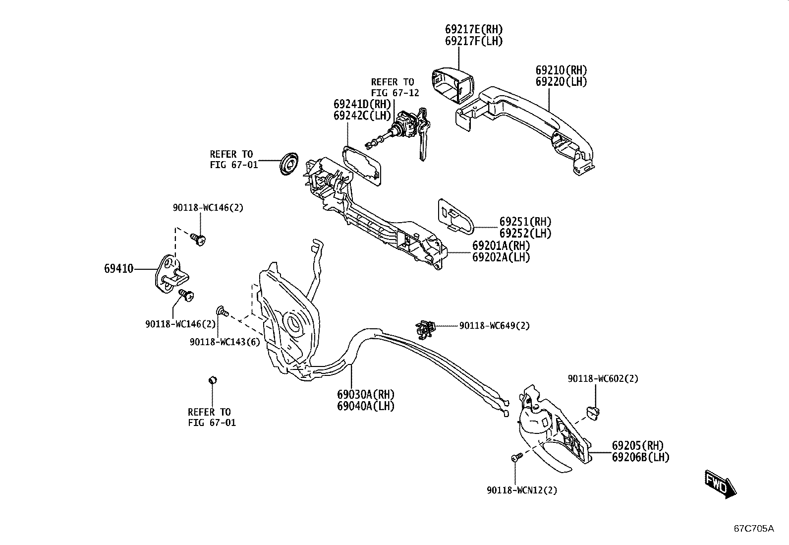 69210-WC171 HANDLE ASSY, FRONT DOOR, OUTSIDE RH product image