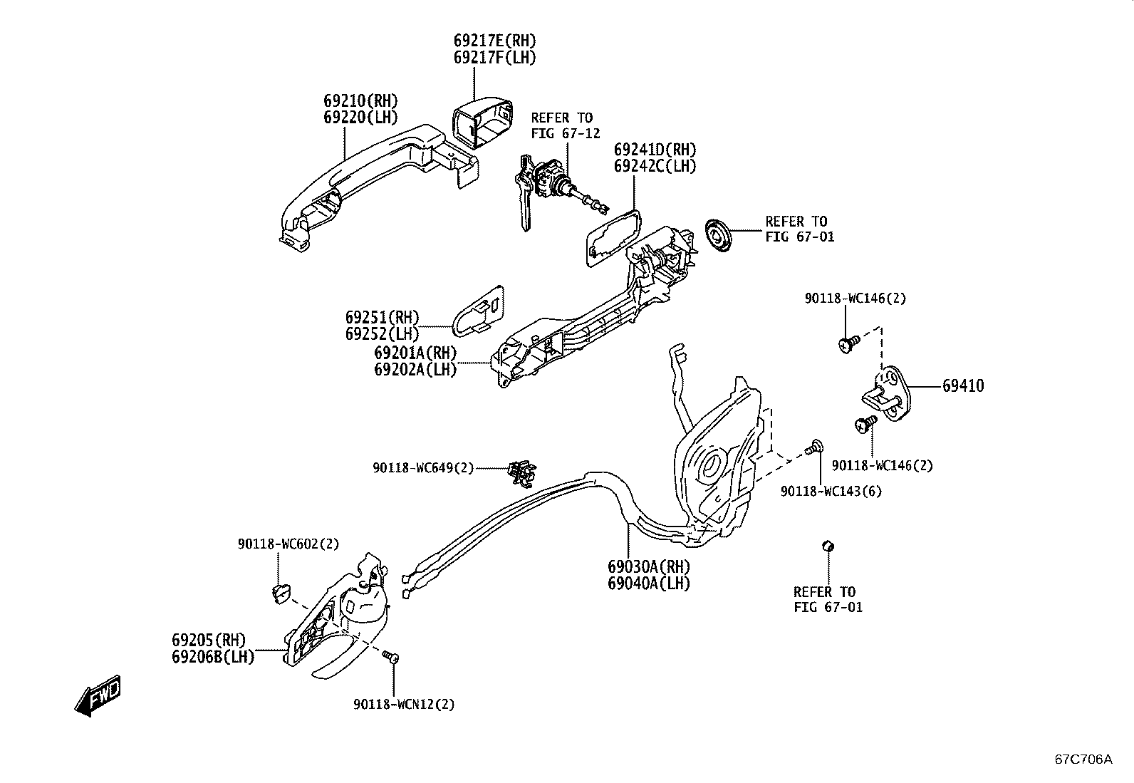 69210-WC171 HANDLE ASSY, FRONT DOOR, OUTSIDE RH product image