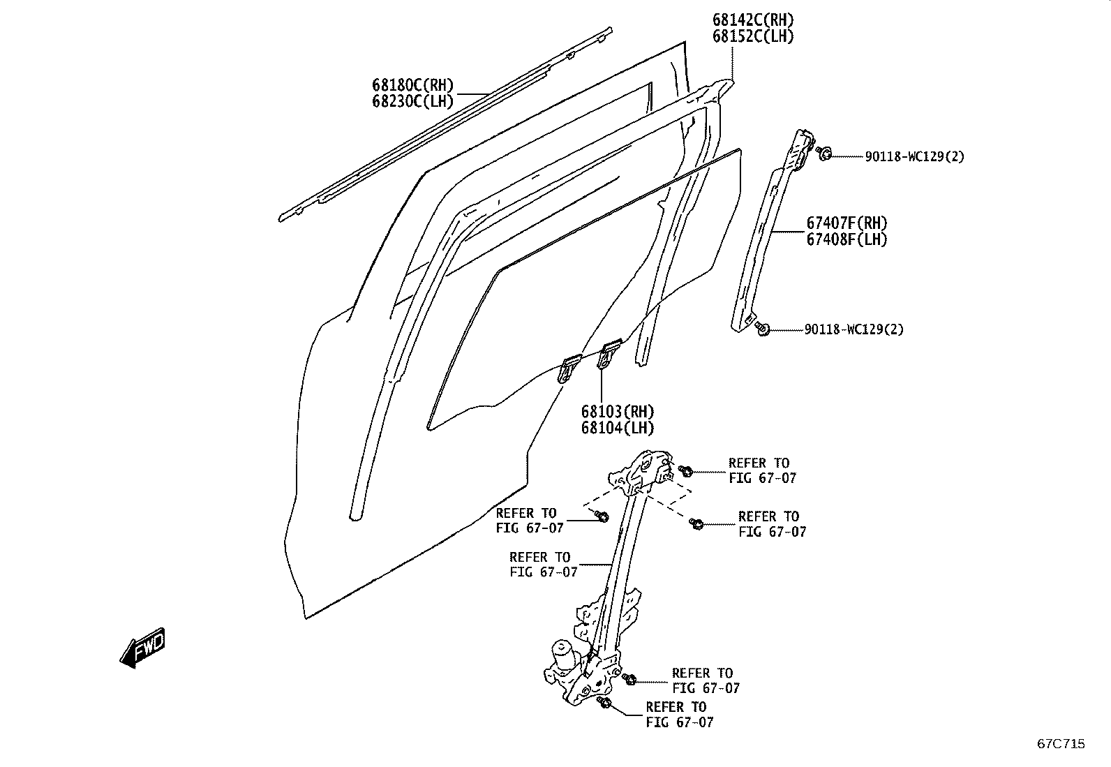 67004-WC010 PANEL SUB-ASSY, REAR DOOR, LH product image