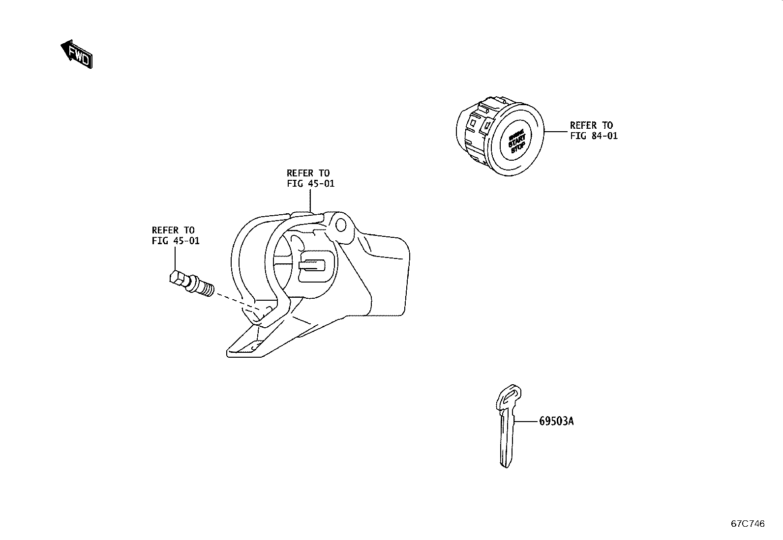 69052-WC004 CYLINDER & KEY SET, DOOR LOCK, LH product image