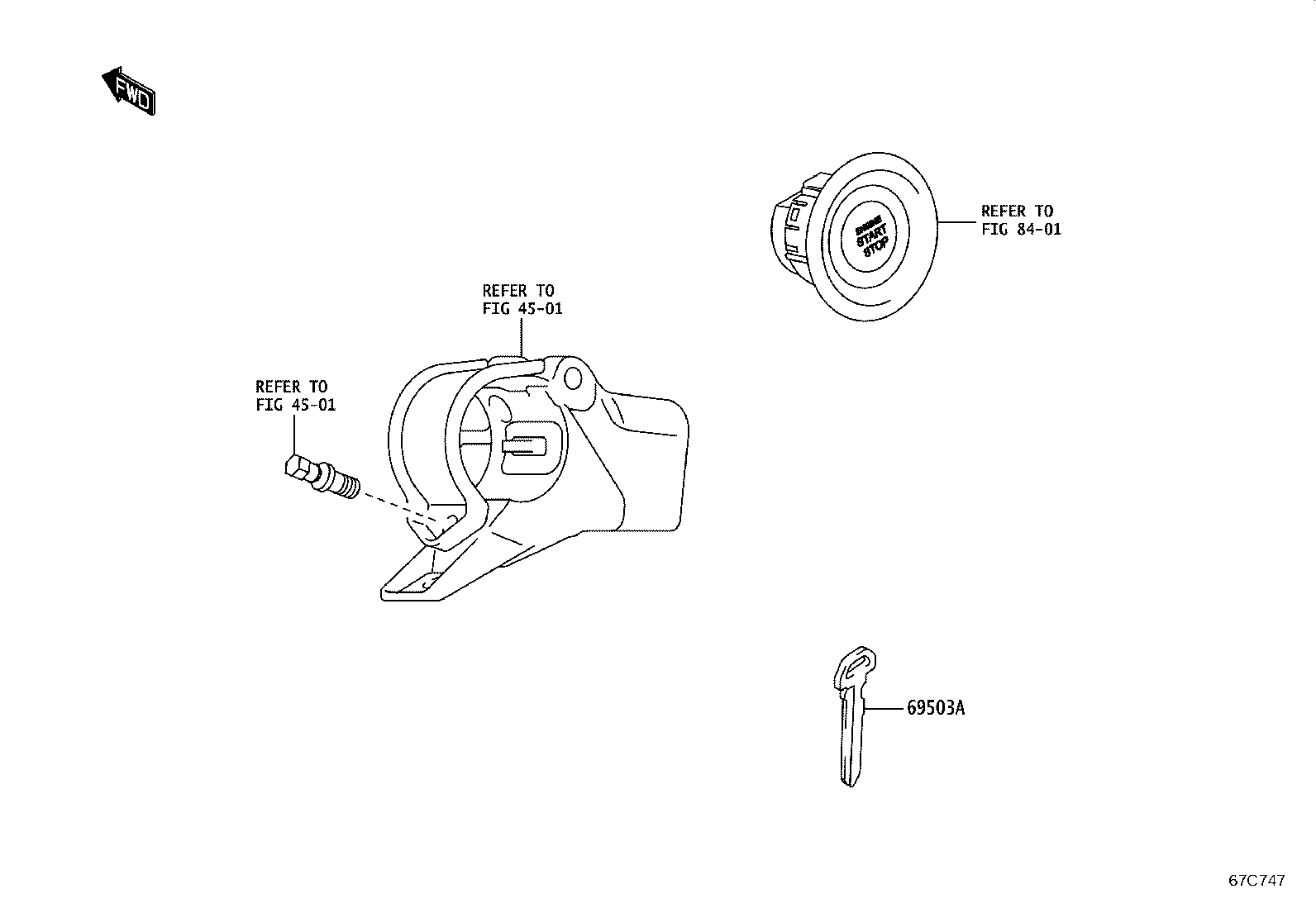 69052-WC004 CYLINDER & KEY SET, DOOR LOCK, LH product image