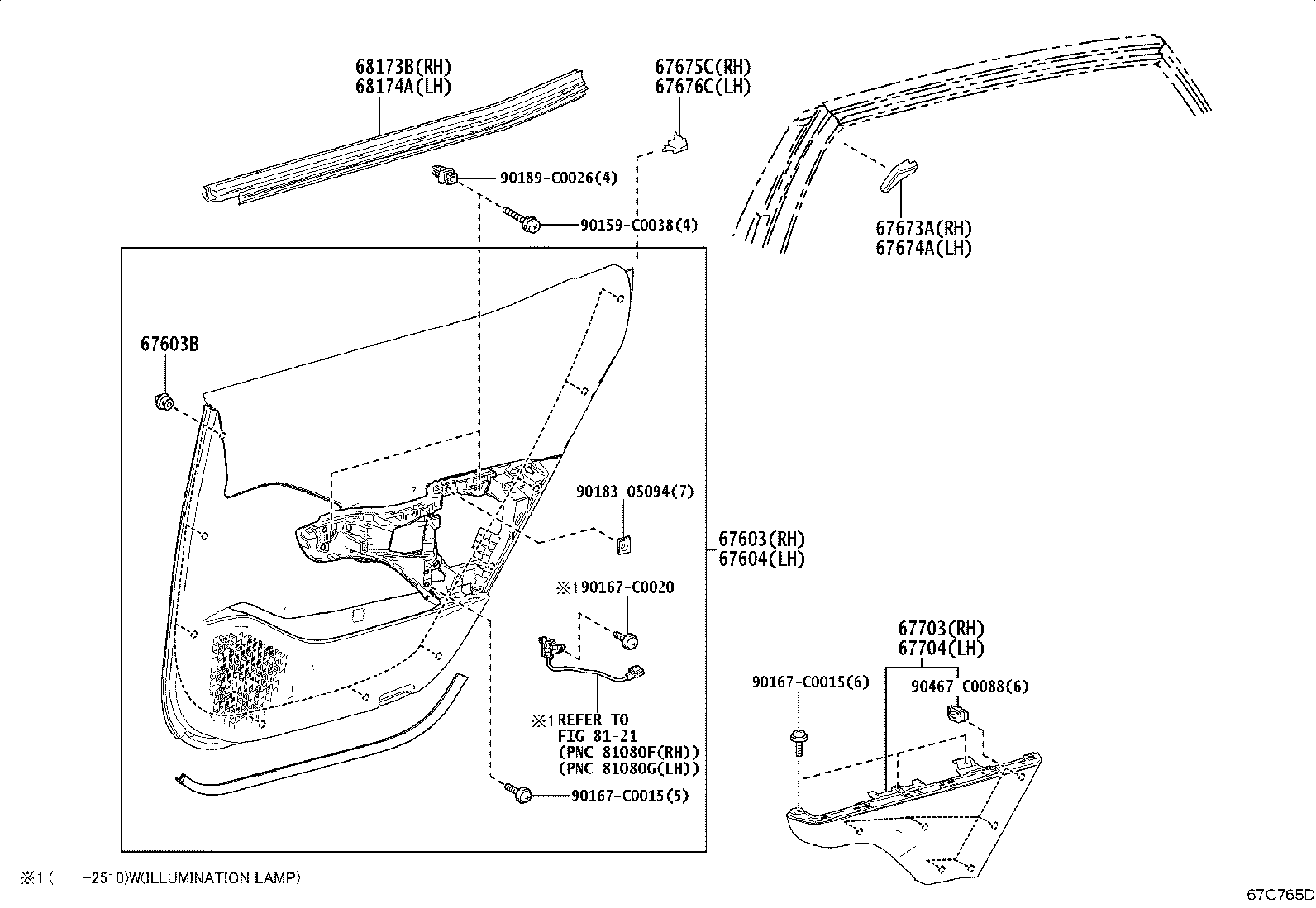 67003-03031 PANEL SUB-ASSY, REAR DOOR, RH product image