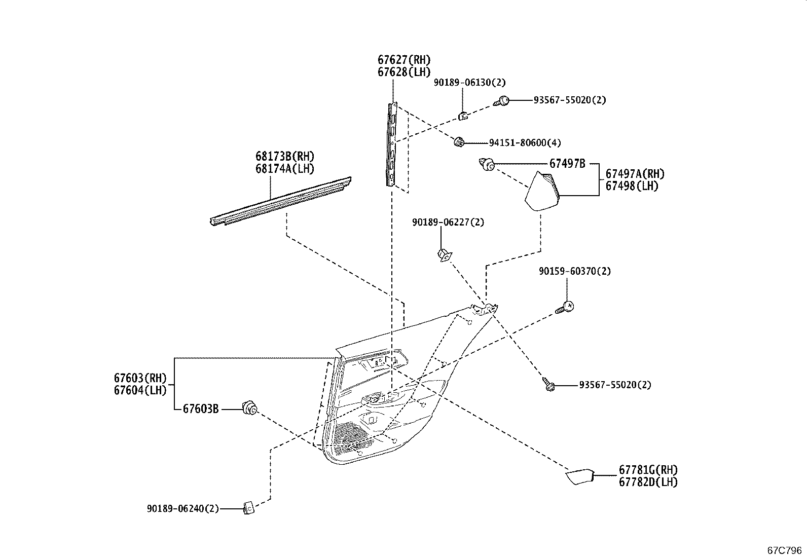 67003-47170 PANEL SUB-ASSY, REAR DOOR, RH product image