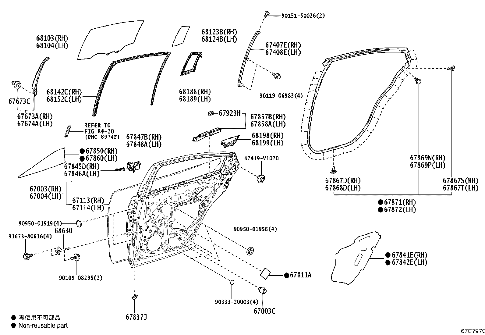 Toyota 67004-47160 PANEL SUB-ASSY, REAR DOOR, LH