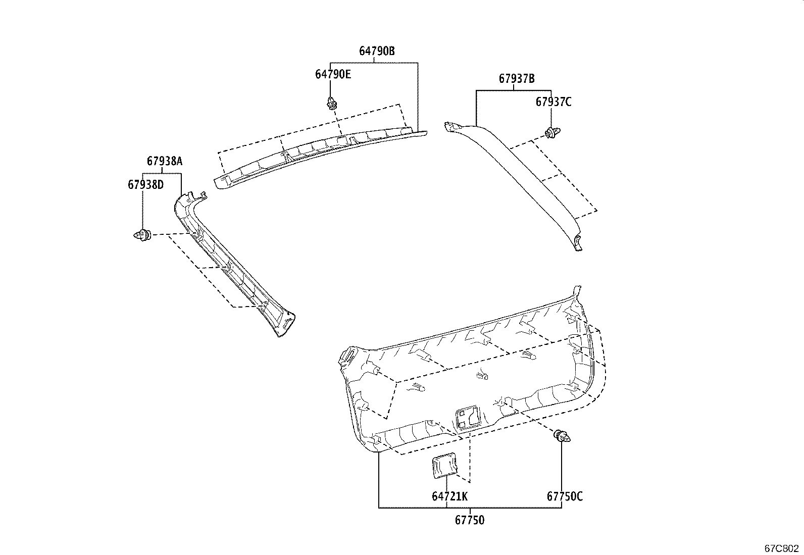 62785-47010 SPACER, BACK DOOR GLASS product image