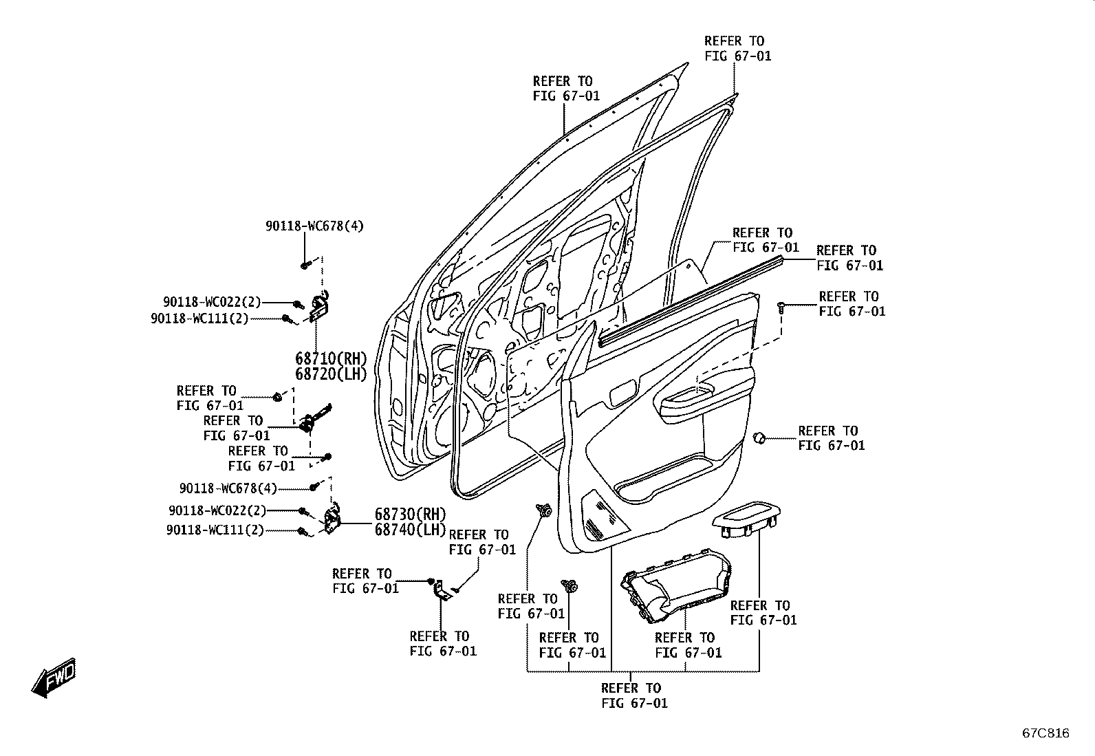 69801-WC014 REGULATOR SUB-ASSY, FRONT DOOR WINDOW, RH product image
