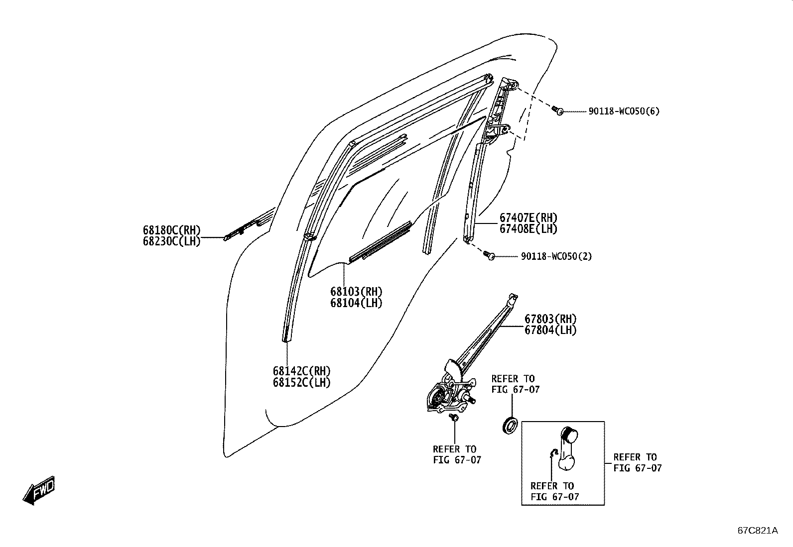 67004-WC012 PANEL SUB-ASSY, REAR DOOR, LH product image