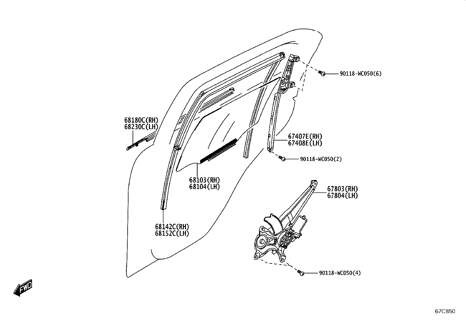 67004-WC012 PANEL SUB-ASSY, REAR DOOR, LH product image