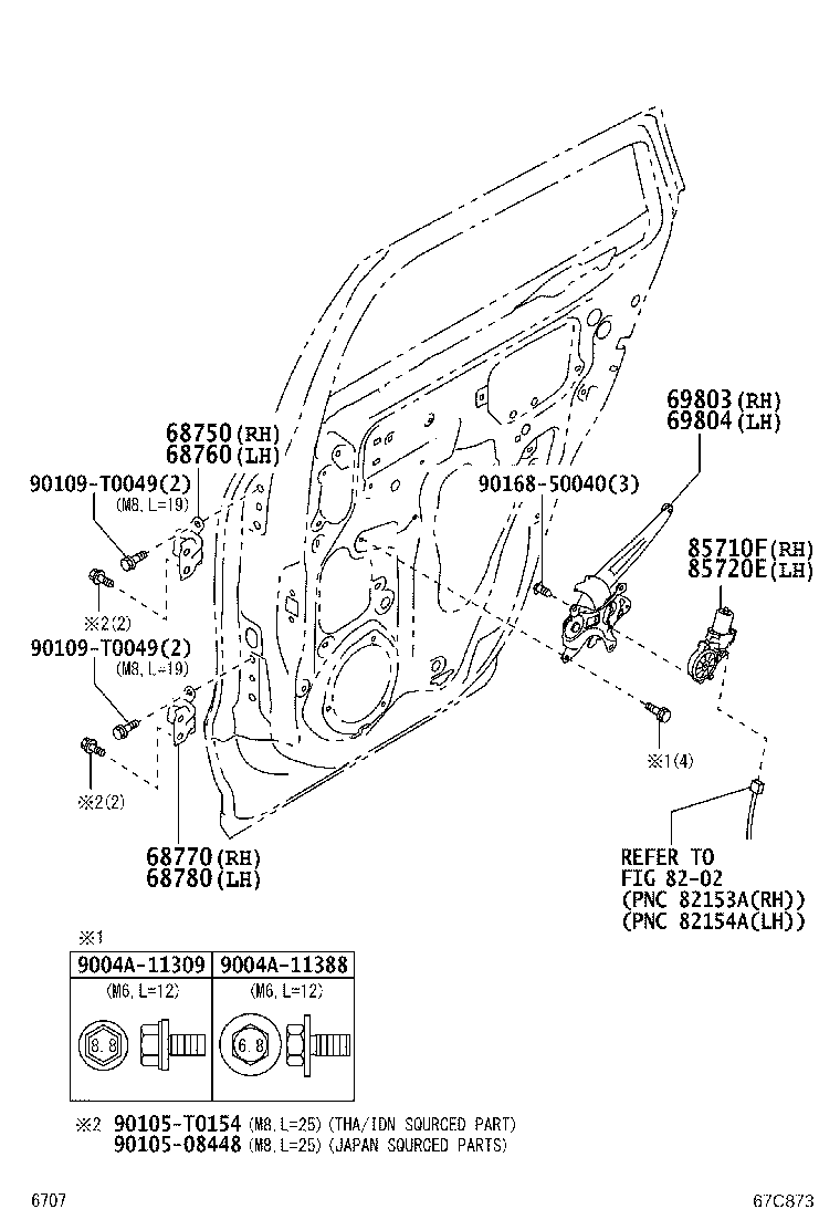 69804-BZ110 REGULATOR SUB-ASSY, REAR DOOR WINDOW, LH product image