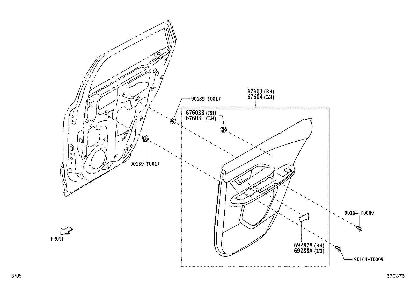 68103-BZ600 GLASS SUB-ASSY, REAR DOOR, RH product image