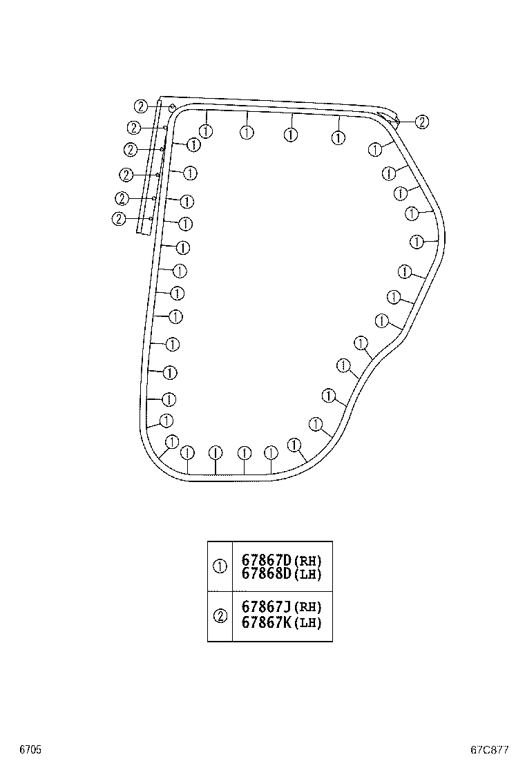 68103-BZ600 GLASS SUB-ASSY, REAR DOOR, RH product image