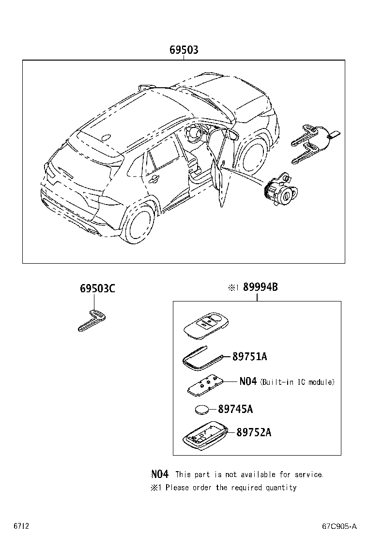 89994-BZ390 TRANSMITTER, ELECTRICAL KEY product image