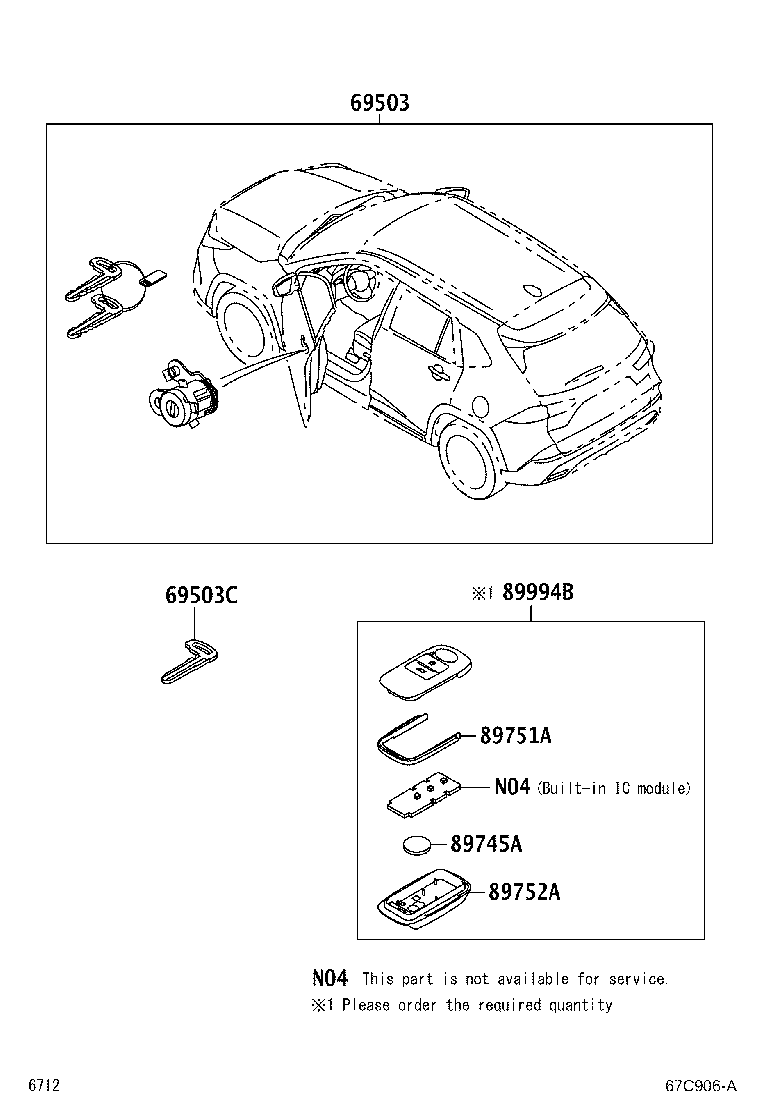 89994-BZ390 TRANSMITTER, ELECTRICAL KEY product image