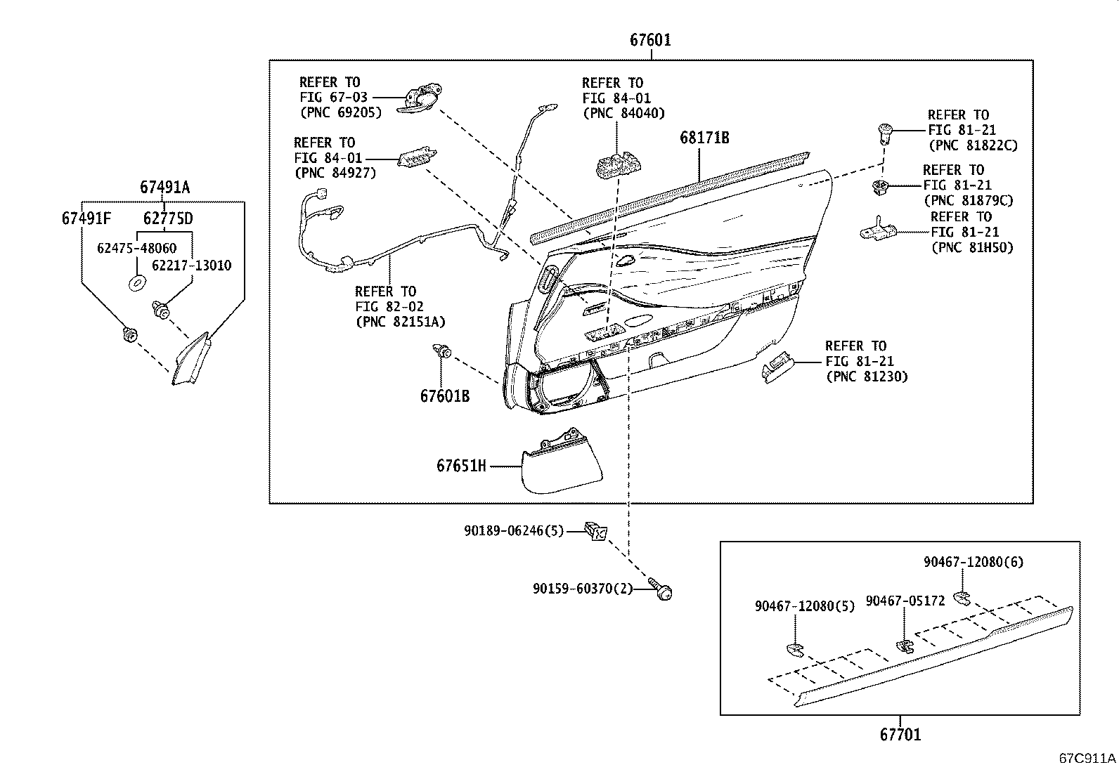 67012-11010 PANEL SUB-ASSY, FRONT DOOR, OUTSIDE LH product image