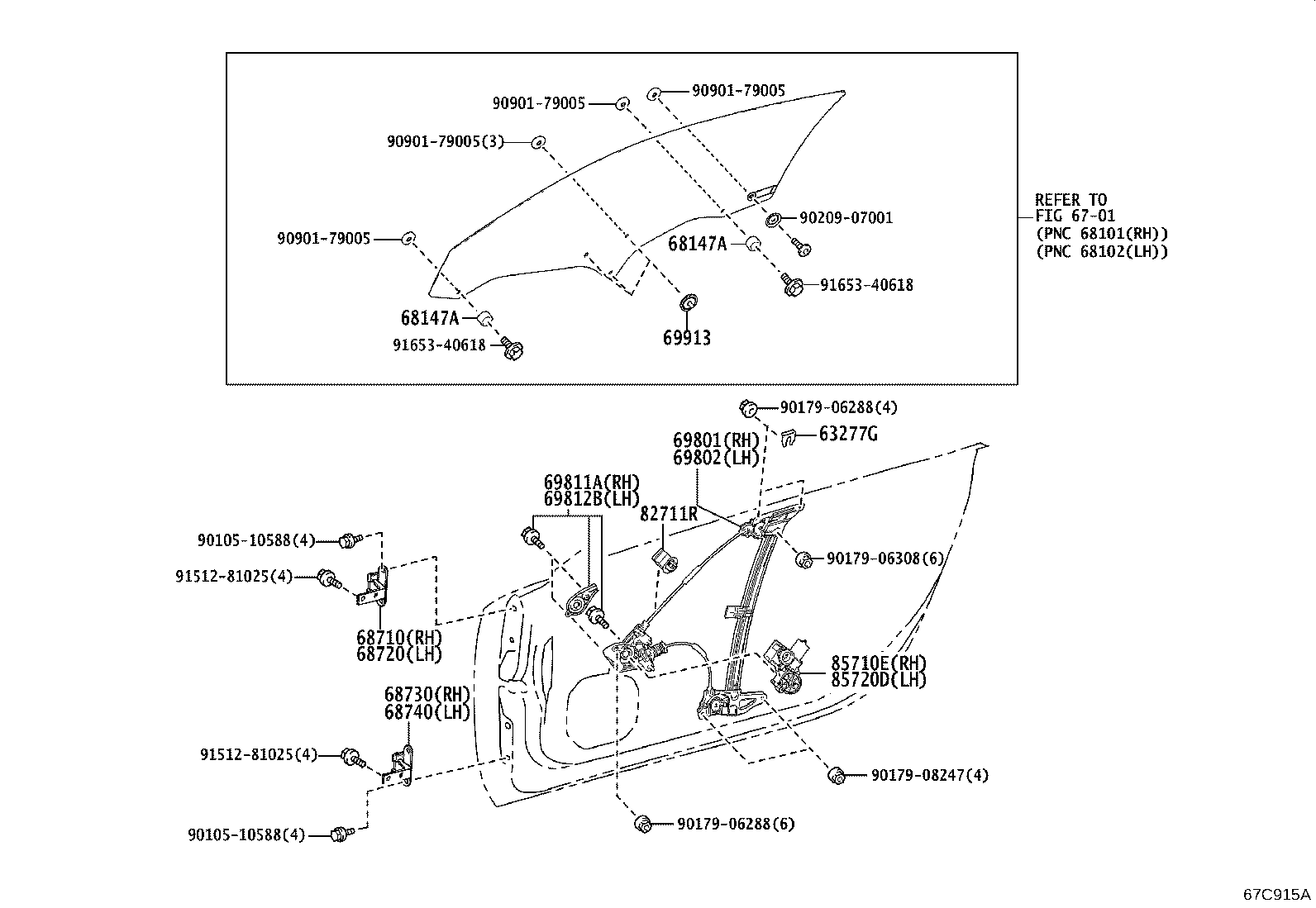 Toyota 85710-11020 MOTOR ASSY, POWER WINDOW REGULATOR, RH