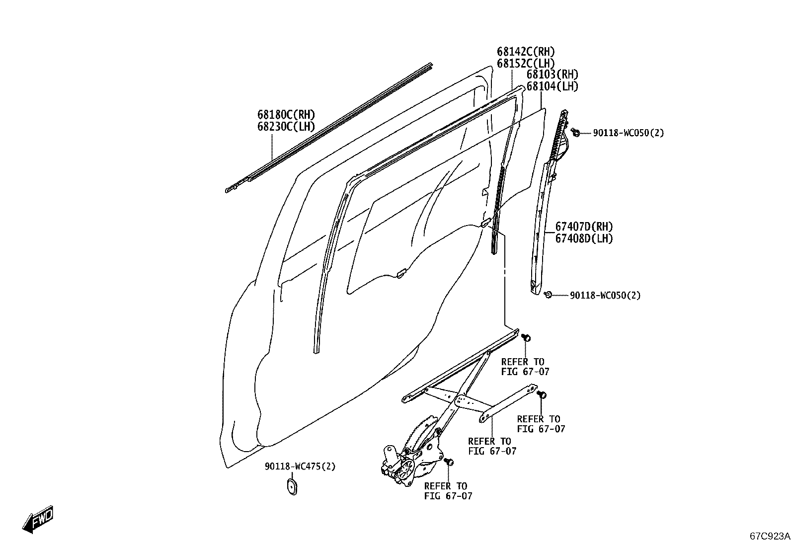 67004-WC017 PANEL SUB-ASSY, REAR DOOR, LH product image