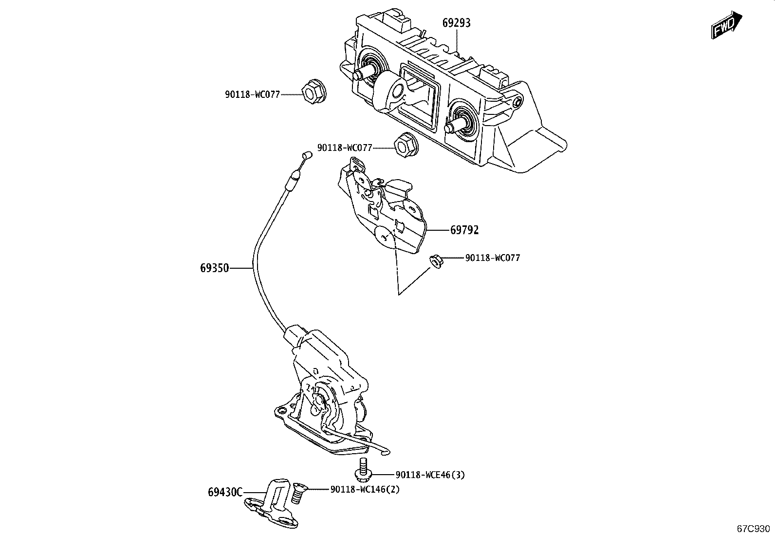 68960-WC002 STAY ASSY, BACK DOOR, LH product image