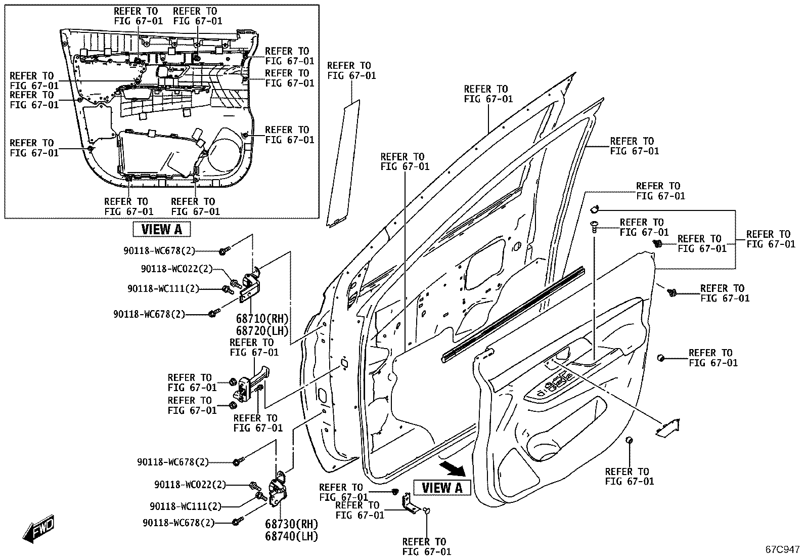 69801-WC007 REGULATOR SUB-ASSY, FRONT DOOR WINDOW, RH product image