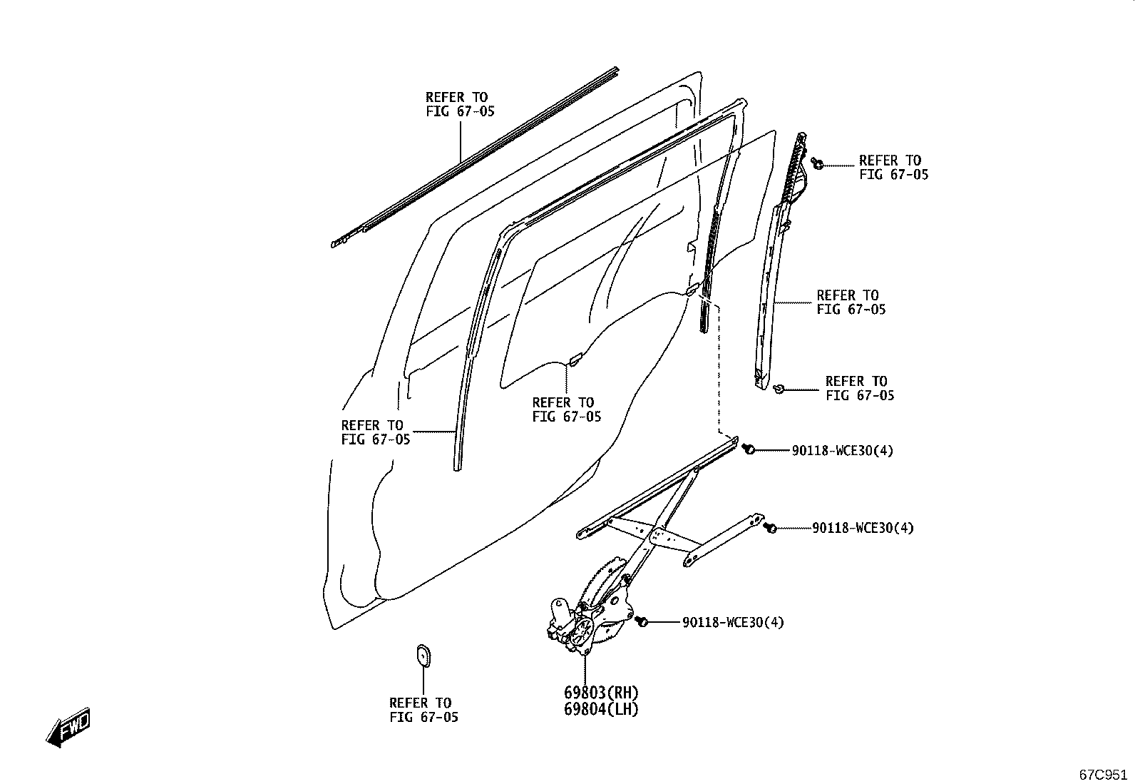 68780-WC003 HINGE ASSY, REAR DOOR, LOWER LH product image