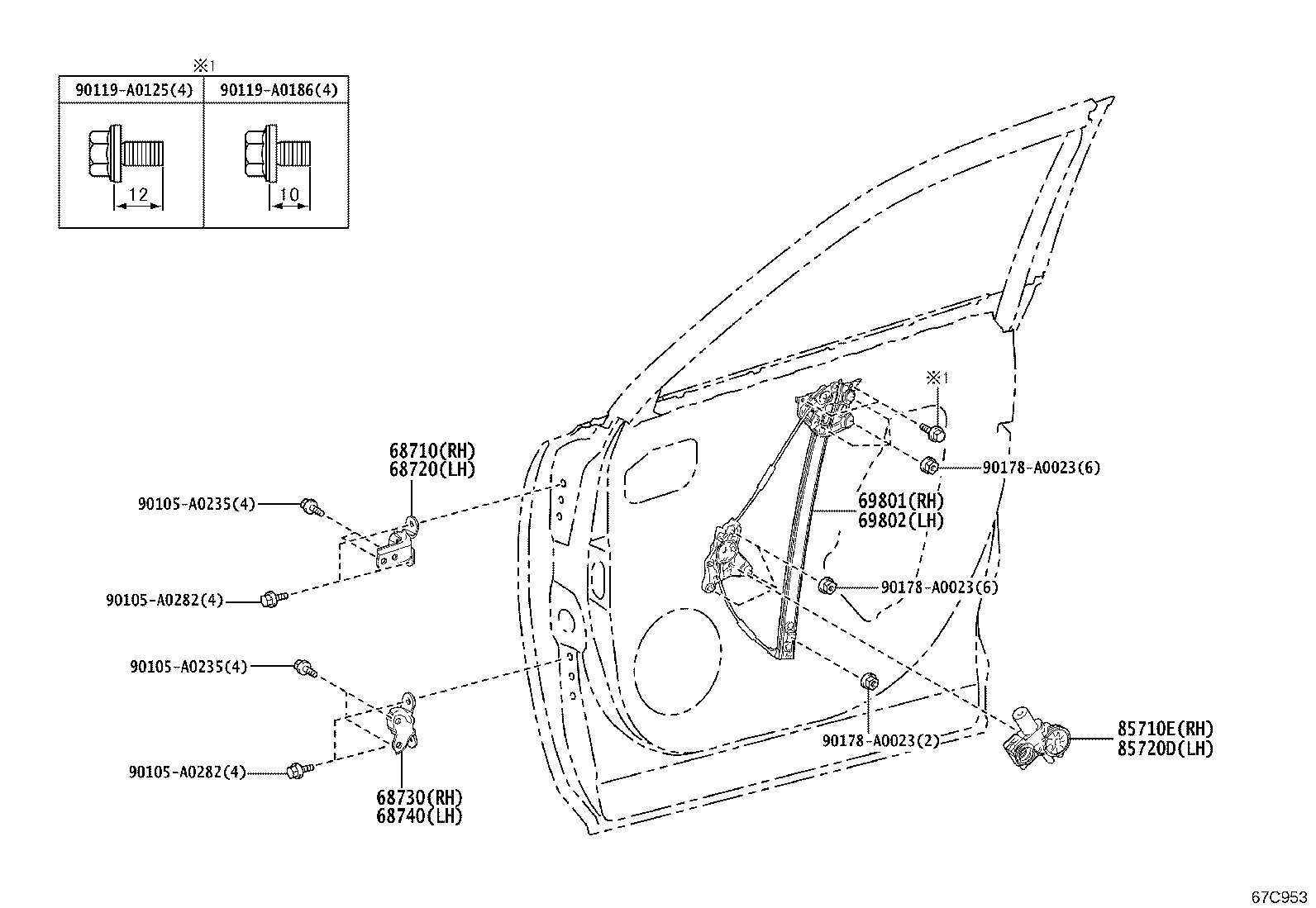 68720-0E020 HINGE ASSY, FRONT DOOR, UPPER LH product image