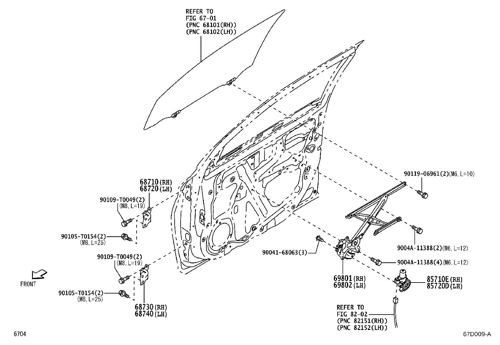69802-BZ200 REGULATOR SUB-ASSY, FRONT DOOR WINDOW, LH product image