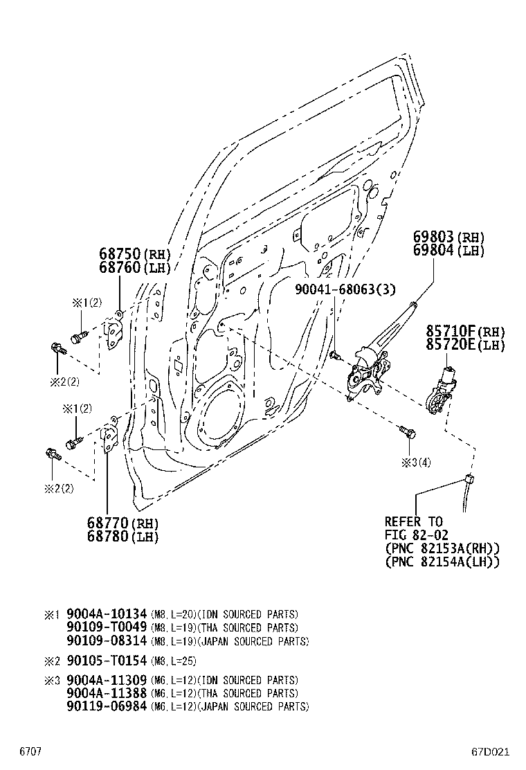 69804-BZ110 REGULATOR SUB-ASSY, REAR DOOR WINDOW, LH product image