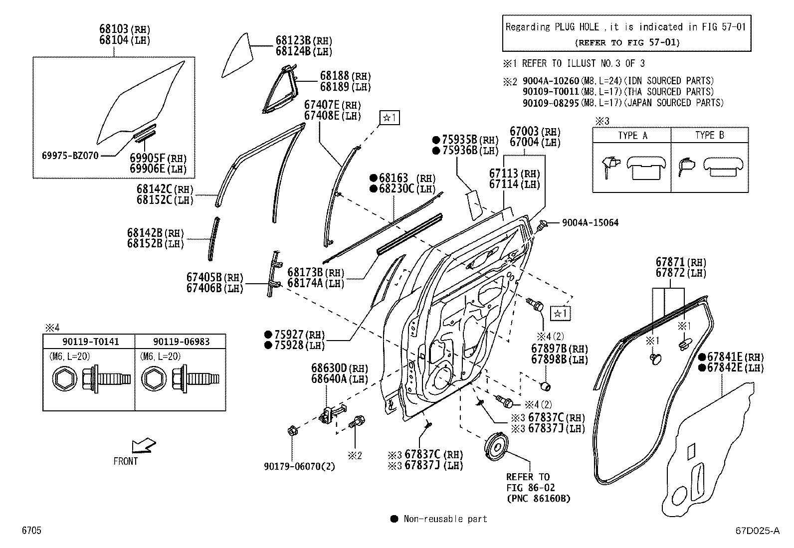 68103-BZ600 GLASS SUB-ASSY, REAR DOOR, RH product image
