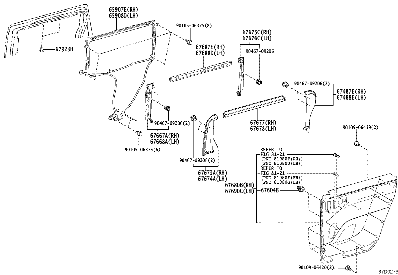 62345-V2020 WEATHERSTRIP, SLIDE DOOR, NO.3 RH product image