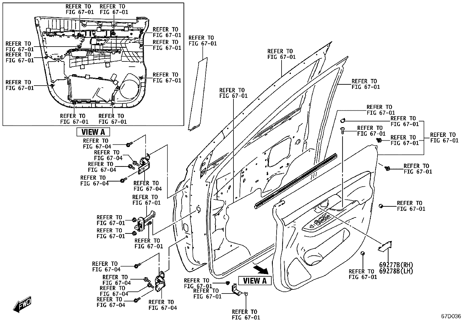 69205-WC007 HANDLE SUB-ASSY, FRONT DOOR INSIDE, RH product image