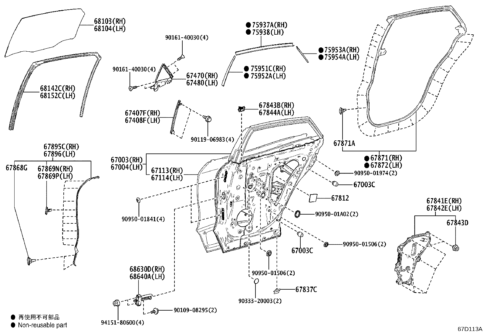 67003-30730 PANEL SUB-ASSY, REAR DOOR, RH product image