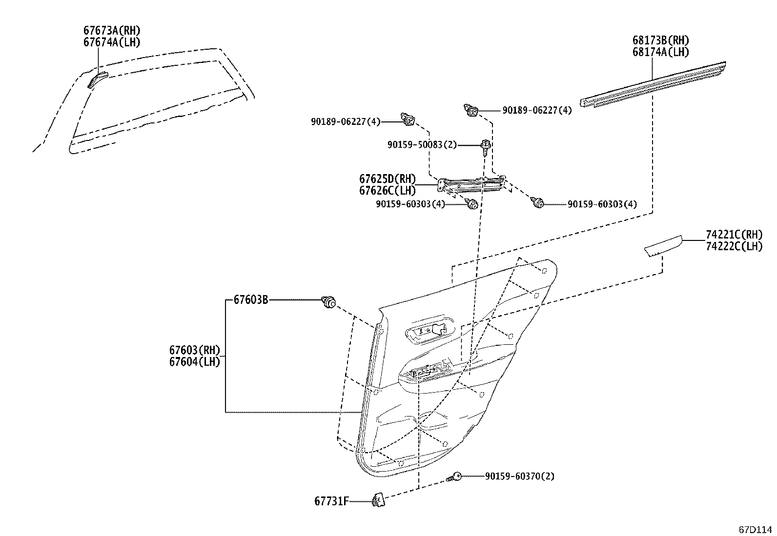 67003-30730 PANEL SUB-ASSY, REAR DOOR, RH product image