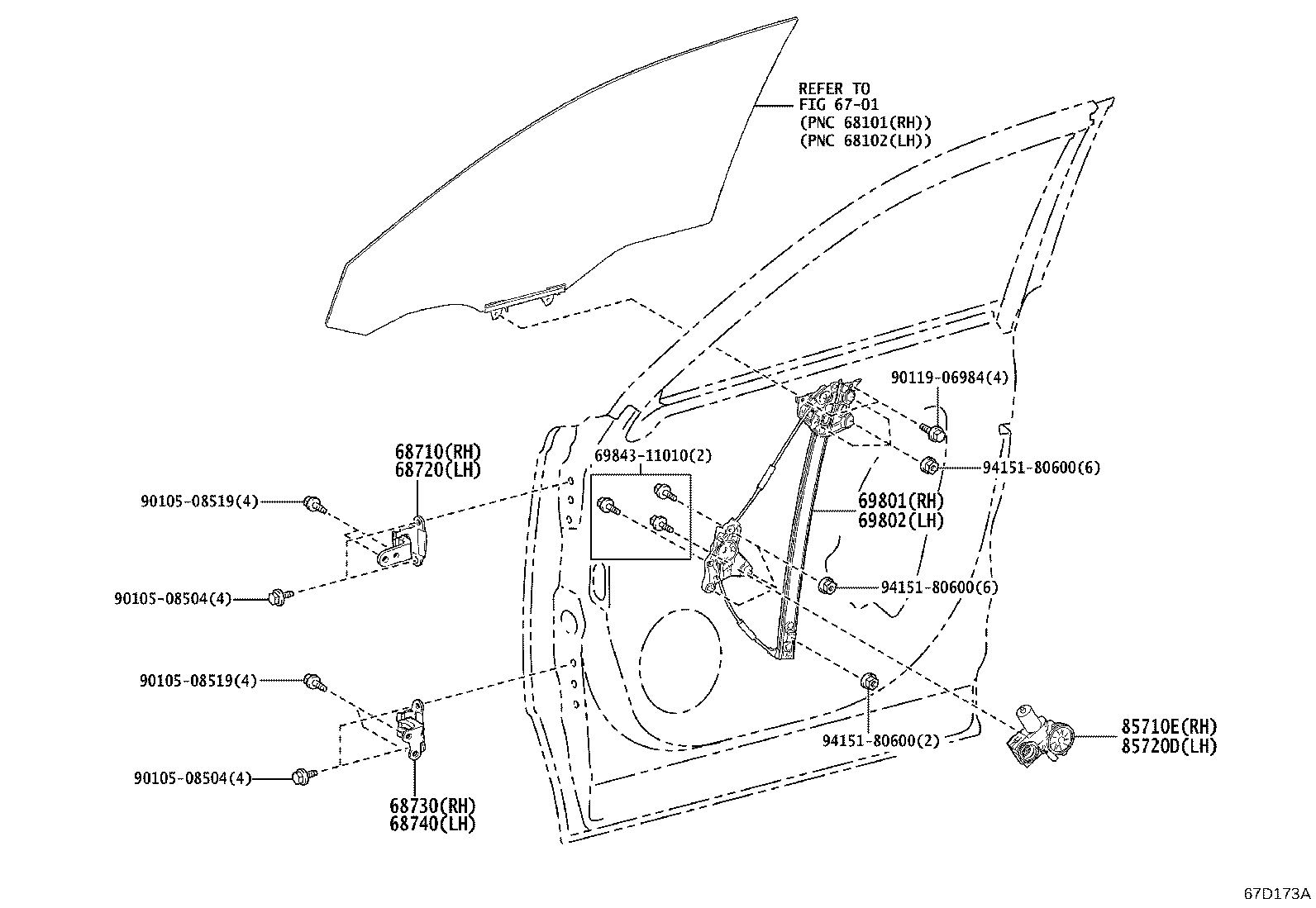 68720-40030 HINGE ASSY, FRONT DOOR, UPPER LH product image