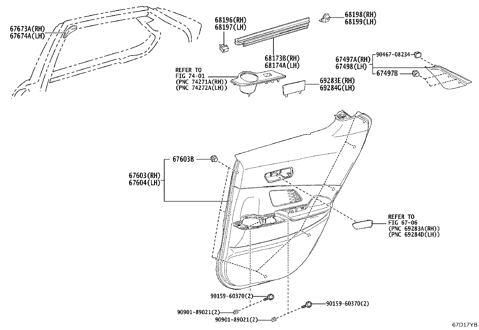 67003-F4100 PANEL SUB-ASSY, REAR DOOR, RH product image
