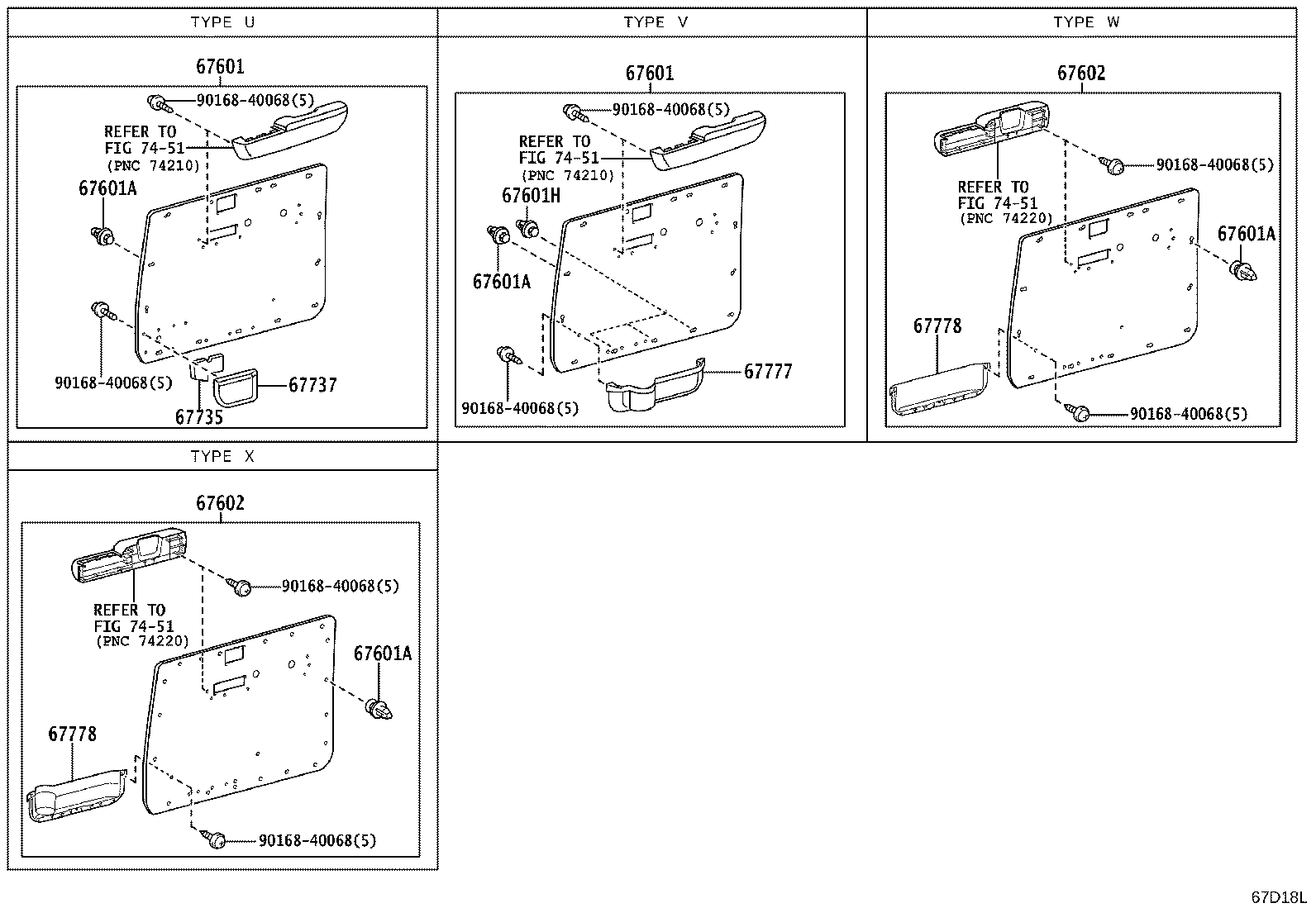 67482-60030 SEAL, FRONT DOOR FRONT LOWER FRAME, LH product image