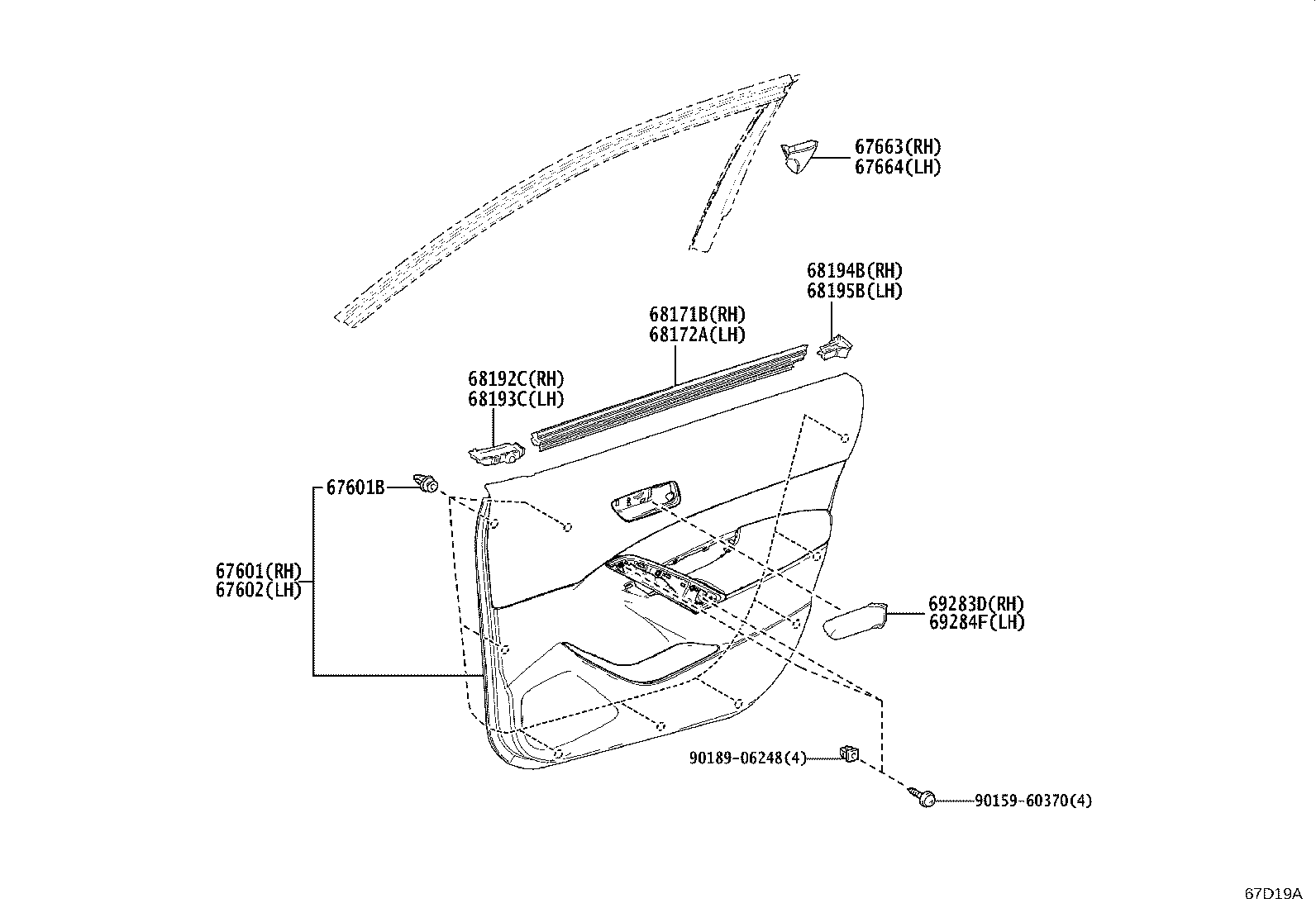 67404-0A010 FRAME SUB-ASSY, FRONT DOOR, REAR LOWER LH product image