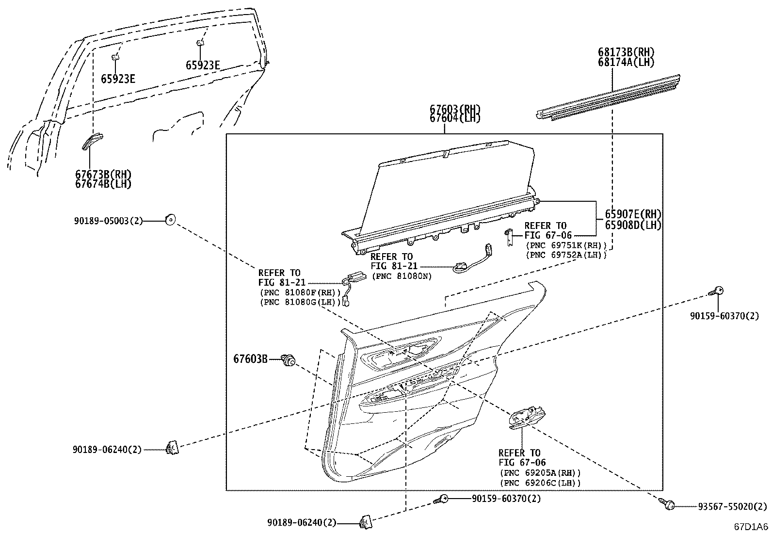 67004-30740 PANEL SUB-ASSY, REAR DOOR, LH product image