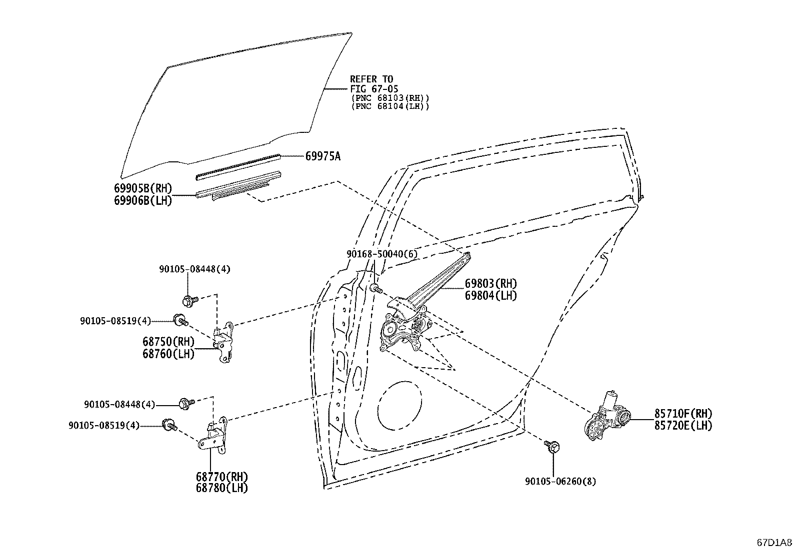 85710-30650 MOTOR ASSY, POWER WINDOW REGULATOR, LH product image