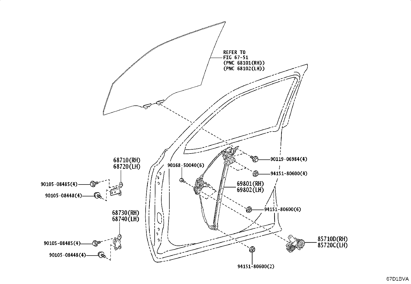 Toyota 85720-60410 MOTOR ASSY, POWER WINDOW REGULATOR, LH