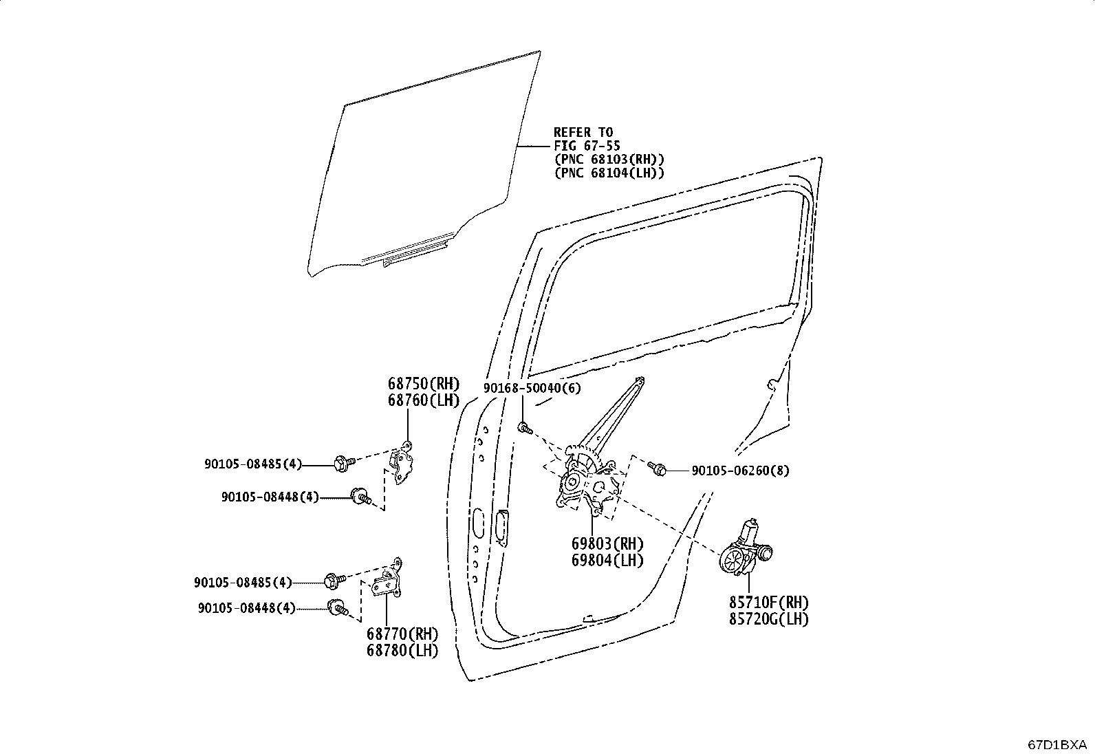 Toyota 85720-60420 MOTOR ASSY, POWER WINDOW REGULATOR, RH