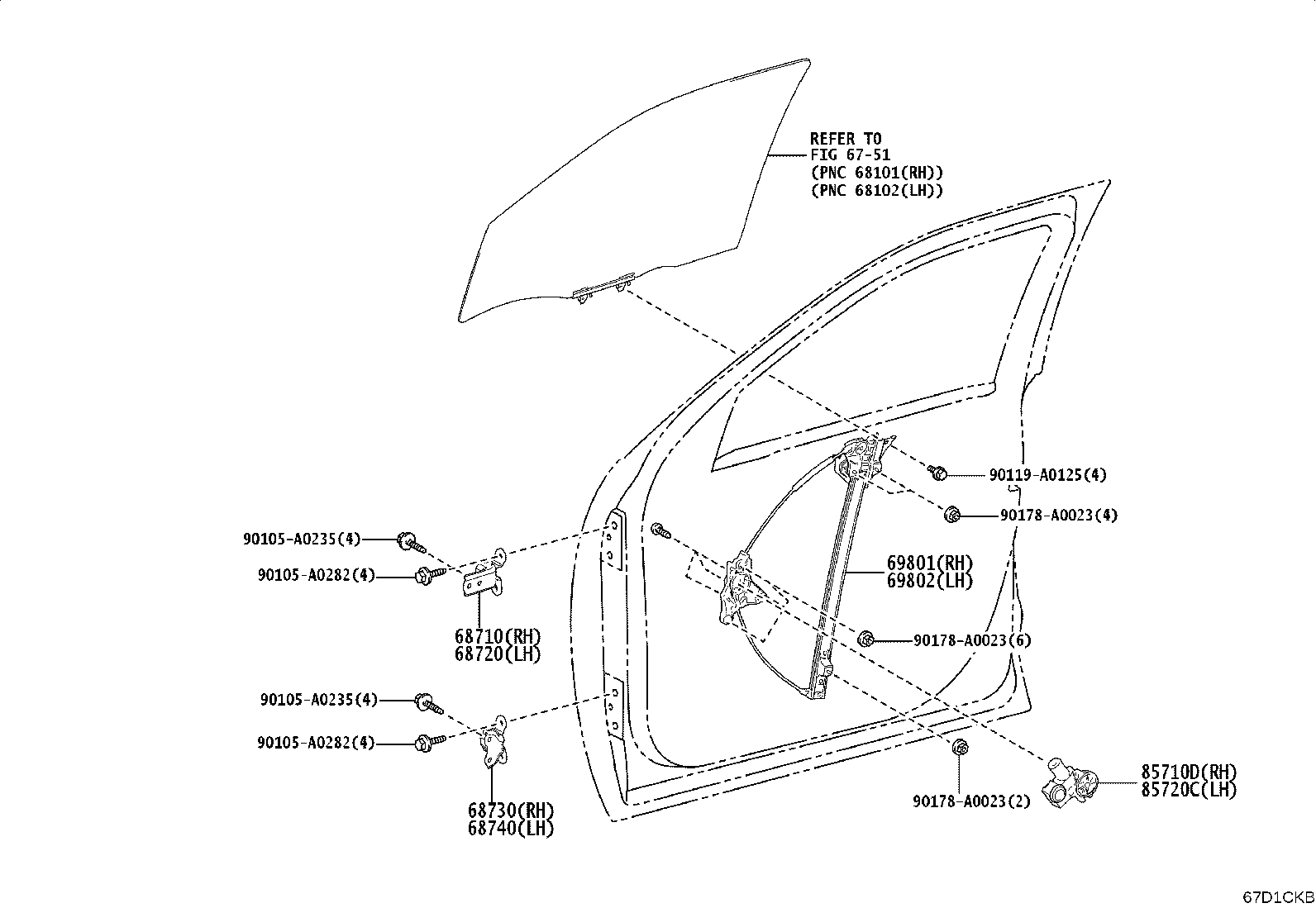 Toyota 85720-AK020 MOTOR ASSY, POWER WINDOW REGULATOR, LH