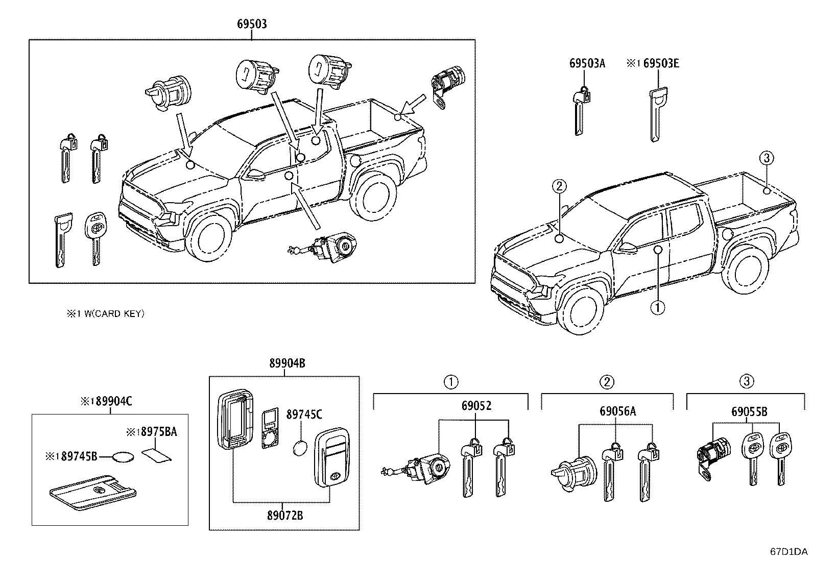 89072-0C030 HOUSING SET, DOOR CONTROL TRANSMITTER (FOR SMART KEY) product image