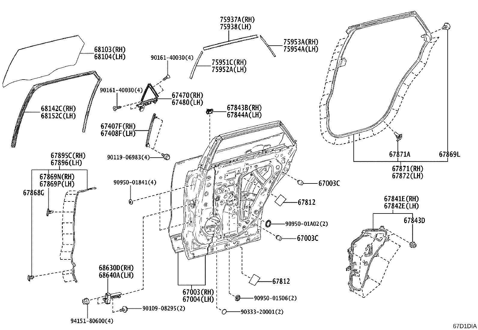 67003-30770 PANEL SUB-ASSY, REAR DOOR, RH product image